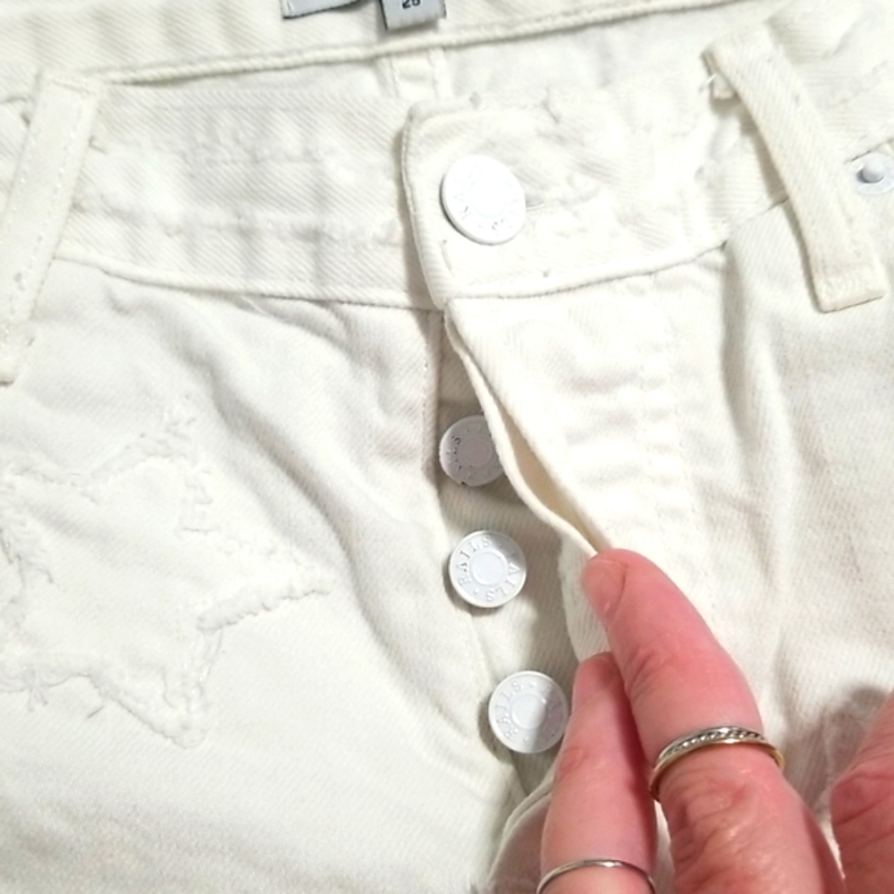 Rails Logan White Stars Distressed Denim Short - image 7